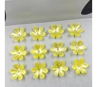 Perline a forma di fiore in acrilico, Perline con fiori in acrilico a sei foglie multicolori da 20 mm, 200 o 400 pezzi, for creazione di gioielli(Lemon yellow,200pcs)