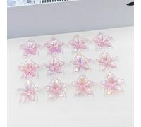 Perline a forma di fiore in acrilico, Perline con fiori in acrilico da 26 mm, 200/400 pezzi, multicolori, for creare gioielli(Pink,200pcs)