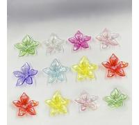 Perline a forma di fiore in acrilico, Perline con fiori in acrilico multicolore da 26 mm, confezione 200 o 400 pezzi, for creare gioielli(Random mix,200pcs)