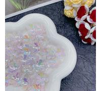 Perline a forma di fiore in vetro acrilico, Confezione da 200 perline con fiori in acrilico a sei petali 20 mm, multicolori, for creare gioielli(Tender powder)