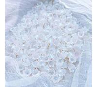 Perline a forma di fiore in vetro acrilico, Perline con fiori in acrilico multicolore da 10 mm, confezione 500 pezzi, for creare gioielli(Fine white)