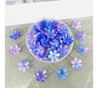 Perline a forma di fiore in vetro acrilico, Perline di fiori acrilici multicolori a sei petali da 20 mm Confezione 200 o 400 pezzi for la creazione gioielli(Galaxy blue purple,200pcs)