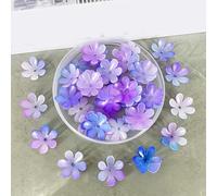 Perline a forma di fiore in vetro acrilico, Perline di fiori acrilici multicolori a sei petali da 20 mm Confezione 200 o 400 pezzi for la creazione gioielli(Light blue purple,400pcs)