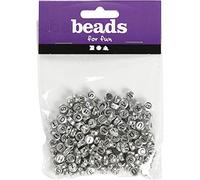 Perline a forma di lettera D: 7 mm, foro 1,2 mm, argento, 21 g, circa 200 pezzi