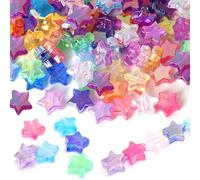 Perline a forma di stella per la creazione di bracciali, 400 pezzi, in plastica, colorate, a forma di stella, per gioielli, collane, braccialetti dell'amicizia, ciondoli