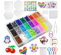 Perline a Fusione 6300 Pezzi Perline Da Stirare Set, 24 Colori a Fusione Kit