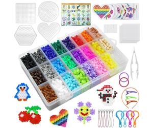Perline a Fusione 6300 Pezzi Perline Da Stirare Set, 24 Colori a Fusione Kit