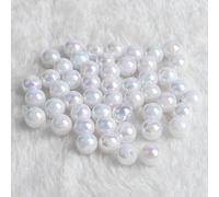 Perline acriliche color arcobaleno AB da 6, 8 e 10 mm, trasparenti, rotonde, sciolte, distanziatrici per la creazione di gioielli, braccialetti fai da te, collane - BSD359-13-10 mm, 50 pezzi
