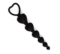 Perline anali in silicone a forma di cuore Palline per plug anale Ano Stimolatore della vagina Giocattoli del sesso per le donne Culo Articoli per adulti Articoli (Color : Black European standard)