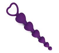 Perline anali in silicone a forma di cuore Palline per plug anale Ano Stimolatore della vagina Giocattoli del sesso per le donne Culo Articoli per adulti Articoli (Color : Purple)