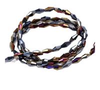 Perline bicono in cristallo di vetro, Perline Bicono In Vetro Multicolor Di Misure Multiple Confezione Da 116-160 Pezzi(Black,3X6mm about 160PCS)