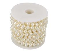 Perline Catena Ghirlanda Perle di perle Rotolo di perle di perle Perline Filo di perle Decorazione per tende Matrimonio(Beige)