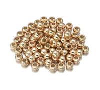 Perline CCB da 4-14,0 mm, distanziali sciolti, rotonde, per la creazione di gioielli, perline con foro grande, fai da te, per bracciali con ciondoli, collane, KC Gold, 5 mm, 100 pezzi