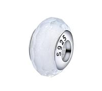 Perline charm in vetro di Murano con anima in argento Sterling per braccialetti charm Pandora, Argento sterling, vetro