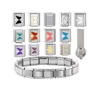 Perline Charm Link Modo Accessary Modulo Fare Forniture In Acciaio Inox Modulo Adatto Per Gioielli Set Fascino Italiano, Misura unica, come descritto