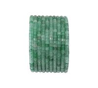 Perline cilindriche corte in avventurina verde naturale, 2 x 3 mm, 155 pezzi, perline semi preziose sfuse per la creazione di gioielli di design oz13/8.26