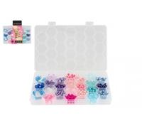 Perline colorate in plastica con cordino in scatola