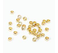 Perline con estremità a crimpare a sfera da 1,5/2/2,5/3/4,0 mm, perline a crimpare a sfera in ottone placcato oro 18 carati, perline a crimpare per gioielli, forniture per gioielli - placcato oro 14