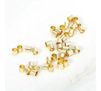 Perline con estremità a crimpare a sfera da 1,5/2/2,5/3/4,0 mm, perline a crimpare a sfera in ottone placcato oro 18 carati, perline a crimpare per gioielli, forniture per gioielli - placcato oro 14