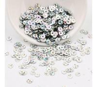 Perline con fondo argentato in PVC con foro circolare da 4/5/6 mm, fai da te, ricamate a mano, con perline sparse, in stock-027-4,0 mm-2000 pezzi-10 g