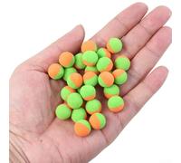 Perline da pesca galleggianti in EVA da 12 mm per pesca alla carpa, per palline bicolore per pesca d'acqua dolce alla trota, fiume, lago, attrezzatura da pesca (arancione-verde, 30 pezzi per bottiglia