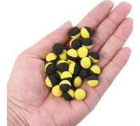 Perline da pesca galleggianti in EVA da 12 mm per pesca alla carpa, per palline bicolore per pesca d'acqua dolce alla trota, fiume, lago, attrezzatura da pesca (giallo-nero, 30 pezzi per bottiglia)