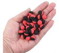 Perline da pesca galleggianti in EVA da 12 mm per pesca alla carpa, per palline bicolore per pesca d'acqua dolce alla trota, fiume, lago, attrezzatura da pesca (nero-rosso, 30 pezzi per bottiglia)