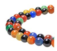 Perline di agata naturale multicolore AAA, rotonde, colorate, per la guarigione energetica, per collane fai da te, bracciali, gioielli, filo da 6 mm (95 dh)