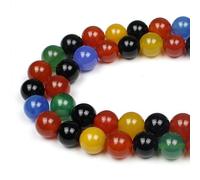 Perline di agata naturale multicolore AAA, rotonde, colorate, per la guarigione energetica, per collane fai da te, bracciali, gioielli, filo da 4 mm, 222 mm