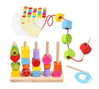 Perline di allacciatura primarie,Perline di allacciatura per bambini piccoli - impilabili Forme che combinano Perline con - Il riconoscimento dei colori migliora le capacità motorie fini