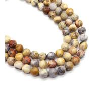 Perline di avventurina blu da 4, 6, 8 e 10 mm, pietre naturali, cristalli curativi, perline distanziatrici rotonde per la creazione di gioielli, collane fai da te, braccialetti - Agata pazza - 4,0 m