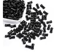 Perline Di Bambù Nero, Perline Di Plastica Trasparenti Nere Da 12 Mm Con Giunto Di Bambù Per La Creazione Di Gioielli, Pietra Di Agata Naturale A Forma Di Gemma Per Collana Fai Da Te(E,50PCS)