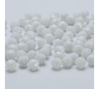 Perline di C rotonde da 3, 4, 6, 8 mm, sfaccettate, trasparenti, sciolte, per la creazione di gioielli, per bracciali, collane e lavori ad ago - QZ010-35-8 mm