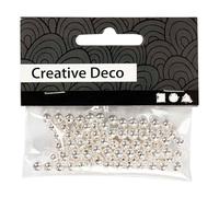 Perline di cera, diametro 5 mm, argento, 100 pezzi