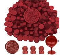 Perline di cera per sigilli, ANBOSE 500 pezzi di perline di cera ottagonali per sigilli di cera, perline di sigillo per la realizzazione di sigilli in cera (New Wine Red)