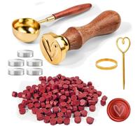 Perline di cera rossa ottagonale kit sigillo inviti artigianato