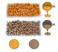 Perline di ceralacca, ANBOSE 200 PCS oro e 200 PCS marrone per sigillare perline di ceralacca, Perline di tenuta