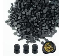Perline di ceralacca, Ioggtser 500 PCS perline di ceralacca ottagonali per timbro di ceralacca, perline di ceralacca per la realizzazione di sigilli di ceralacca per inviti di festa(Black)