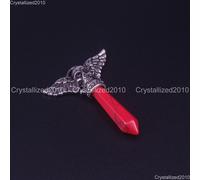 Perline di collane con ciondolo Chakra esagonale con ala di teschio di...