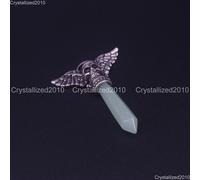 Perline di collane con ciondolo Chakra esagonale con ala di teschio di...