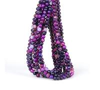 Perline di corniola a strisce viola, 8 mm, 100 pezzi, pietre naturali rotonde sfuse per la creazione di braccialetti e gioielli, GE6-S205