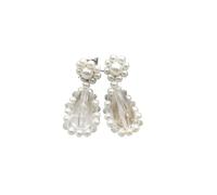 Perline di cristallo acrilico a goccia, perle intrecciate a mano, gioielli alla moda con clip for donne non forate, regalo