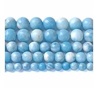 Perline di cristallo blu naturale Larimar da 8 mm, 45 pezzi, per la creazione di gioielli e braccialetti fai da te