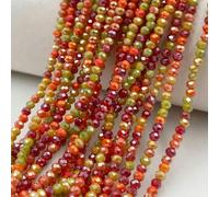 Perline di da 2 mm, perline di vetro sfaccettato a rondelle di colore misto per la creazione di gioielli, fai da te, bracciali, collane, accessori-M09-2 mm circa 150-165 pezzi