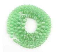 Perline di Giada birmana Verde AA da 6/8/10/12 mm, Perline Rotonde Lisce per la creazione di Gioielli, Braccialetti, 15'' - Occhio di Gatto Verde - 6 mm, Circa 61 Pezzi