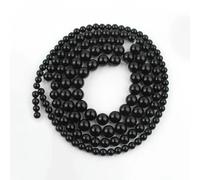 Perline di Giada birmana Verde AA da 6/8/10/12 mm, Perline Rotonde Lisce sciolte per la creazione di Gioielli, Braccialetti, 15'' - Onice Nero - 6 mm Circa 61 Pezzi