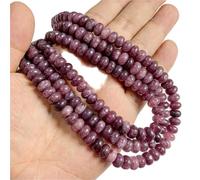 Perline di giada calcedonio naturale 5x8 mm - Perline distanziali sfuse a rondelle abaco per la creazione di gioielli, bracciali, collane - (colore: 9. viola scuro/Dimensioni: 5X8mm Circa 35-40 pezzi)