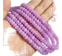 Perline di giada calcedonio naturale 5x8mm - Perline distanziali sfuse a rondelle abaco per la creazione di gioielli, bracciali, collane - (colore: 8. viola/Dimensioni: 5X8mm Circa 70-80 pezzi)