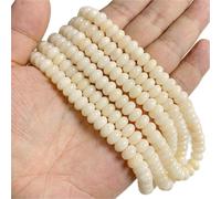 Perline di giada calcedonio naturale 5x8mm - perline distanziali sfuse a rondelle abaco per la creazione di gioielli, bracciali, collane - (colore: 7. beige/dimensioni: 5X8mm Circa 70-80 pezzi)