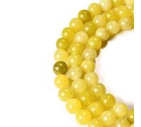 Perline di giada naturale color limone da 4 mm, per la creazione di gioielli, pietre preziose sfuse rotonde per fai da te, potere curativo, 38,1 cm in un filo